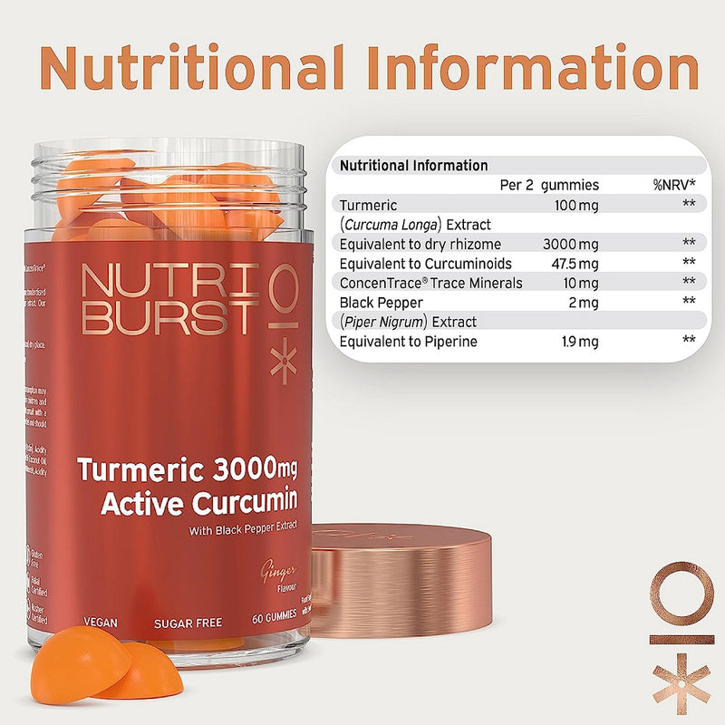 Nutriburst Turmeric 3000mg - 60 Gummies