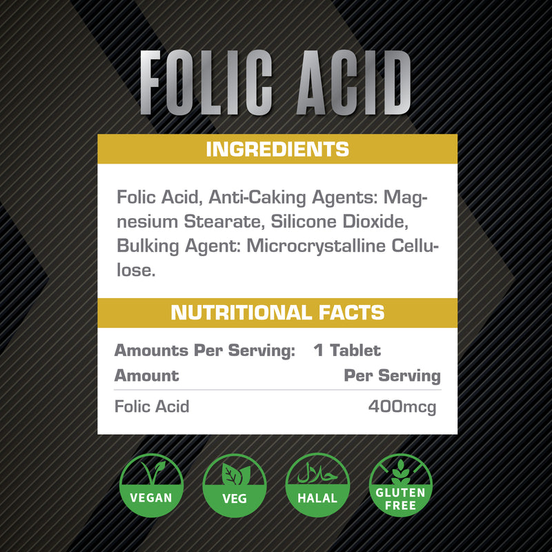 XCelerate Nutrition Folic Acid Tablets