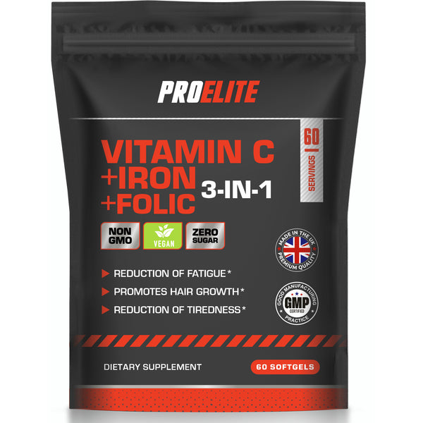 PROELITE Vitamin C + Iron + Folic Softgels