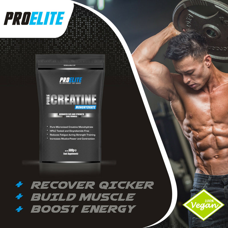 Pro-Elite Pure Creatine Monohydrate 500g x 2 = 1KG Powder